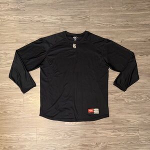Rawlings Men's Black Perfect Game Long Sleeve Baseball Pullover Jersey Size XL